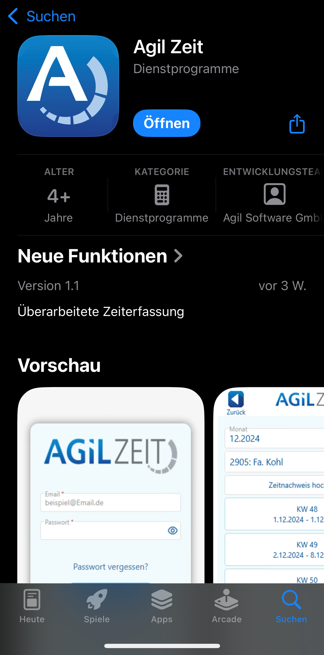 Jetzt für iOS! AGIL WEB App