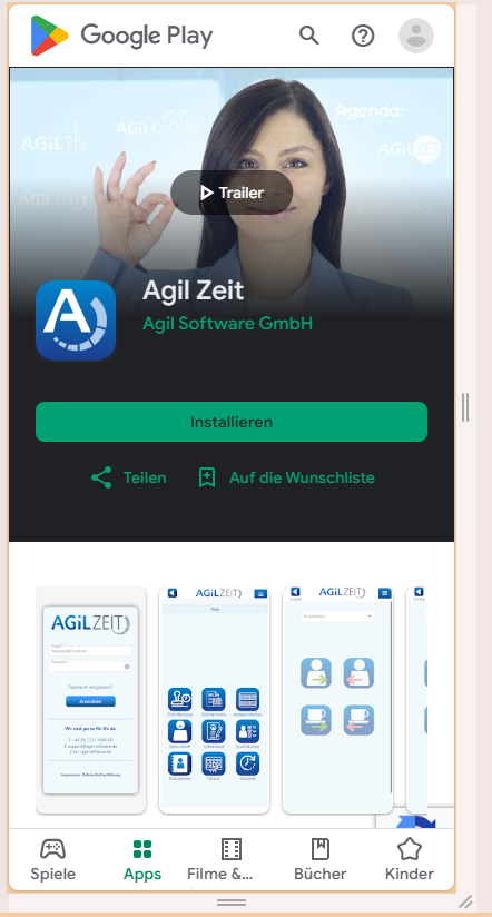 Jetzt für Android AGIL Web App